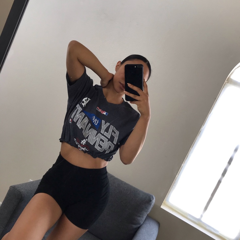 La Dodgers drawstring crop tee